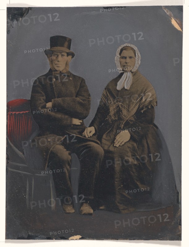 Portrait of seated couple, 1860s-1880s. Creator: Unknown.
