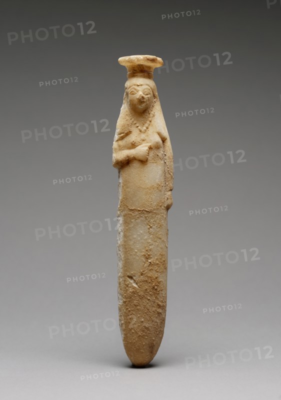 Perfume Bottle in the Form of a Woman, 575-550 BC. Creator: Unknown.