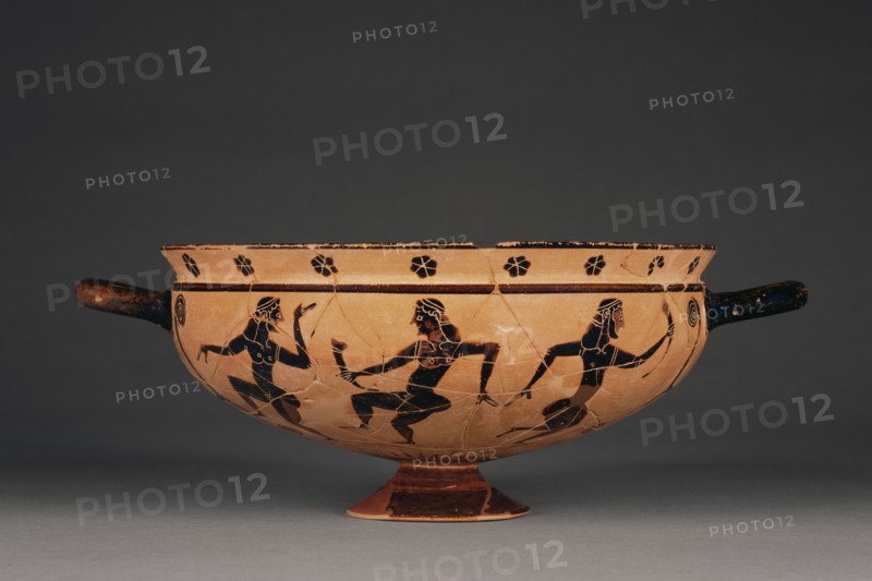 Attic Black-Figure Komast Cup, 580-560 BC. Creator: Painter of Copenhagen 103.