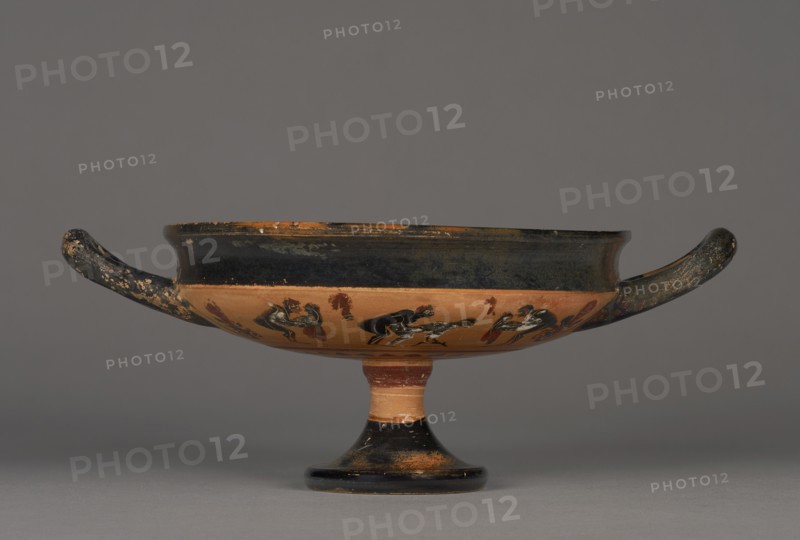 Attic Black-Figure Droop Cup, 520 BC. Creator: Wraith Painter.