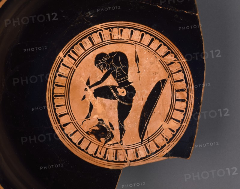 Attic Black-Figure Siana Cup Fragment, about 550 BC. Creator: Heidelberg Painter.