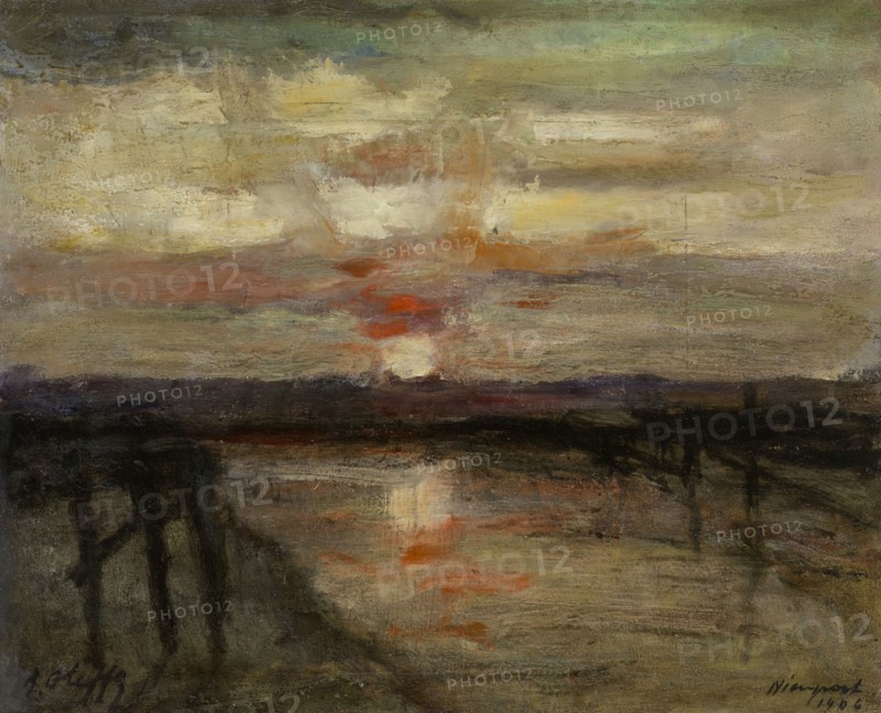 Sunset in Nieuwpoort, 1906. Creator: Auguste Oleffe.