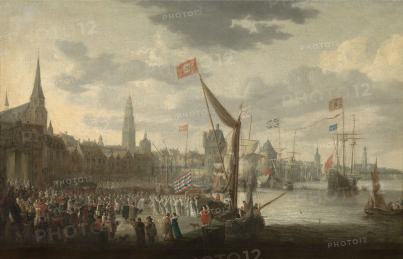 Reception of the White Monks...City of Antwerp, mid-17th century. Creator: Bonaventura Peeters I.