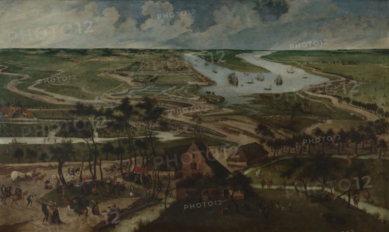The Eel Huts in the Antwerp Polder outside the Lillo or Slijk Gate, early 17th century. Creator: Abel Grimmer.