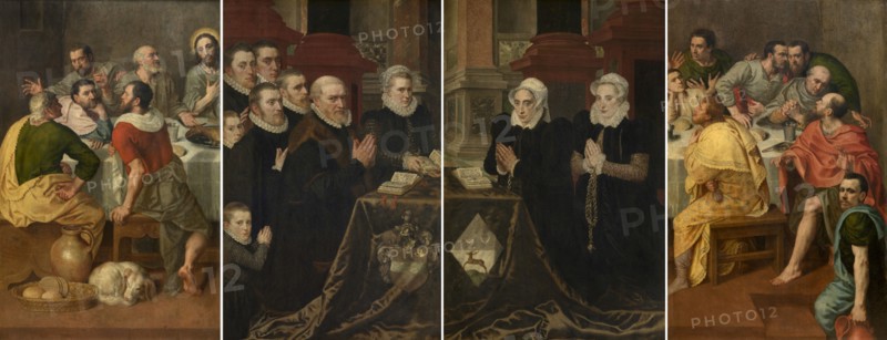 The Last Supper and Dutch patrons, 1575.  Creator: Adriaen Thomasz Key.