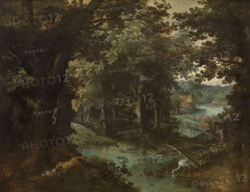 Landscape with Beast Fables, 1620. Creator: Adriaen van Stalbemt.