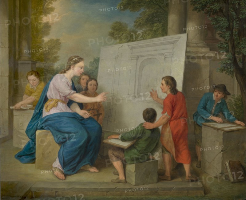 Instruction in Perspective, 1761. Creator: Cornelis Joseph d'Heur.