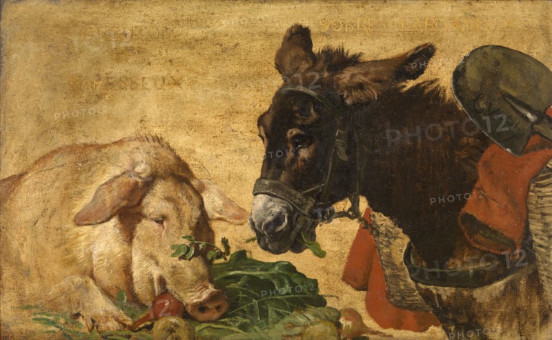 Greedy and Lazy, Moderate and Industrious, c1850-1890. Creator: Charles Verlat.