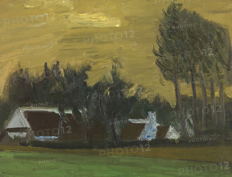 Landscape with Black Italian Poplars, 1942. Creator: Gustave De Smet.
