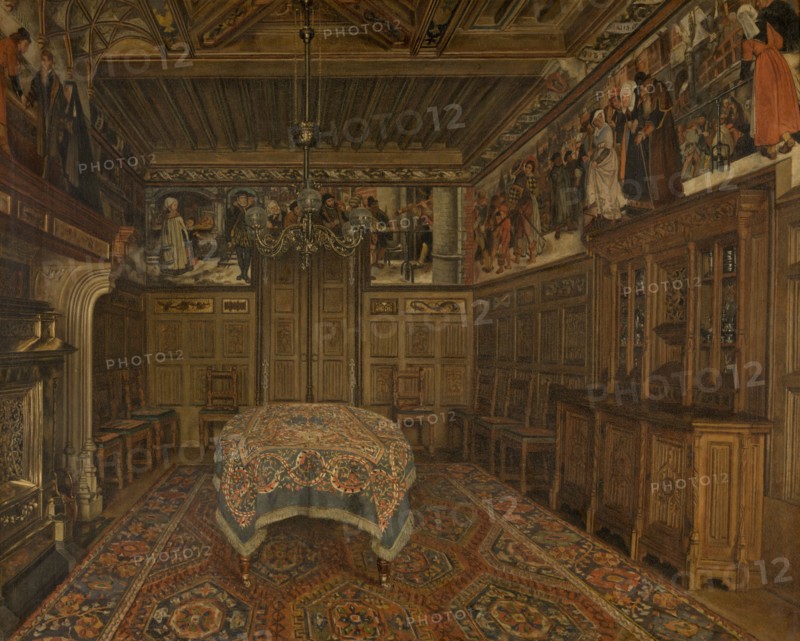 The Dining Room at the Home of the Artist Henri Leys, 1869. Creator: Henri Jean Augustin de Braekeleer.