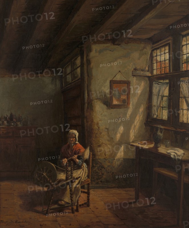 The Spinner, 1865-1870. Creator: Henri Jean Augustin de Braekeleer.