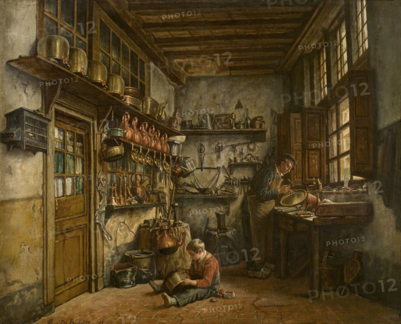 The Tinker, 1861. Creator: Henri Jean Augustin de Braekeleer.