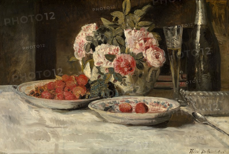 Strawberries and Champagne, 1881-1885. Creator: Henri Jean Augustin de Braekeleer.
