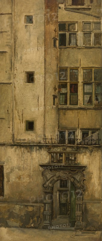 Old Antwerp Facade - Klaverbladpoortje, c1860s. Creator: Jan August Hendrik Leys.
