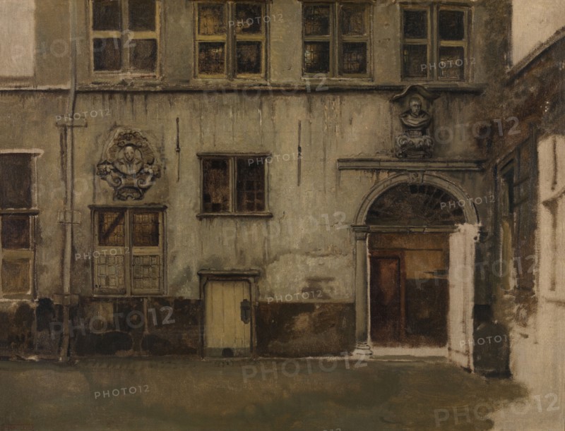 Courtyard of the house of Christoffel Plantin, c1860s. Creator: Jan August Hendrik Leys.