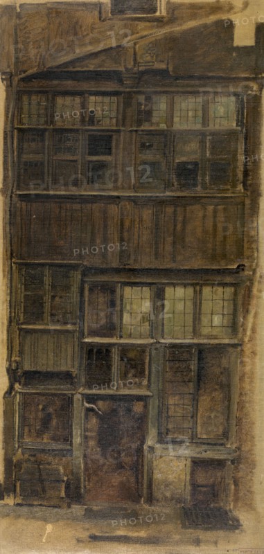 An Old Façade on the Melkmarkt, c1860s. Creator: Jan August Hendrik Leys.