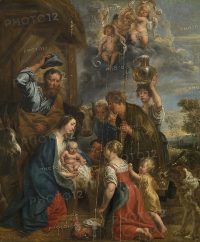 The Adoration of the Shepherds, 1653. Creator: Jacob Jordaens I.