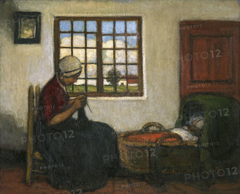 Interior with Cradle, c1900-1920s. Creator: Jakob Smits.