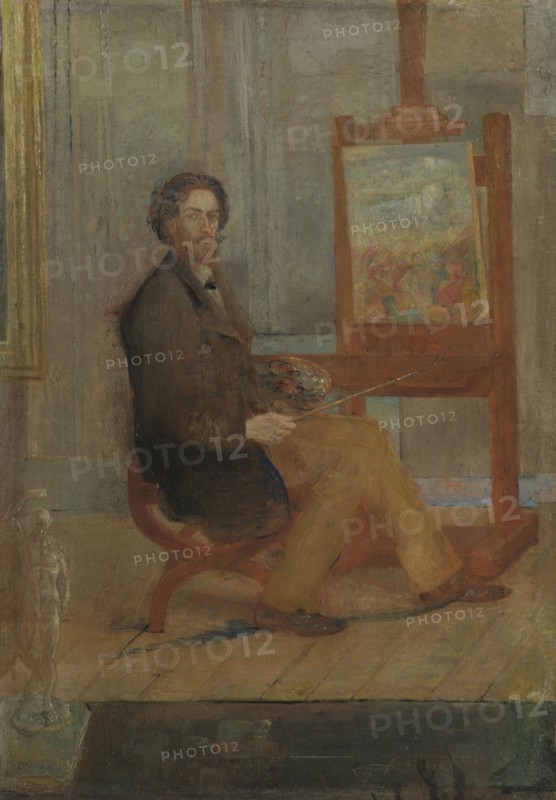 Ensor at his Easel, 1886?. Creator: James Ensor.