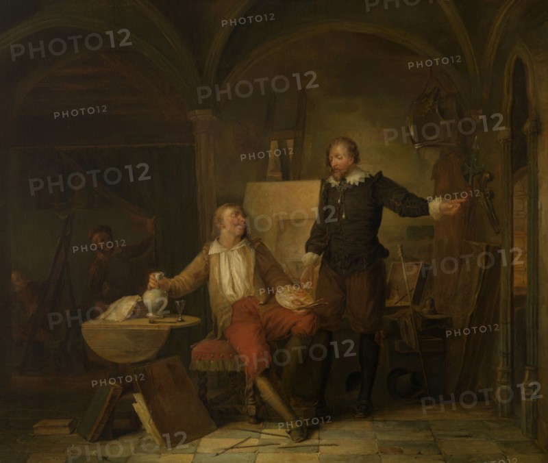 The Studio of the Painter Joos van Craesbeeck, c1640s, (c1870s). Creator: Nicaise de Keyser.