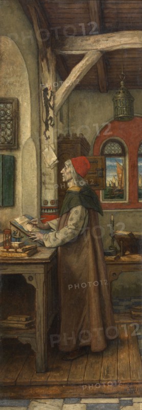 Jacob van Maerlant Writing His Spieghel Historiael, 1889. Creator: Albrecht De Vriendt.