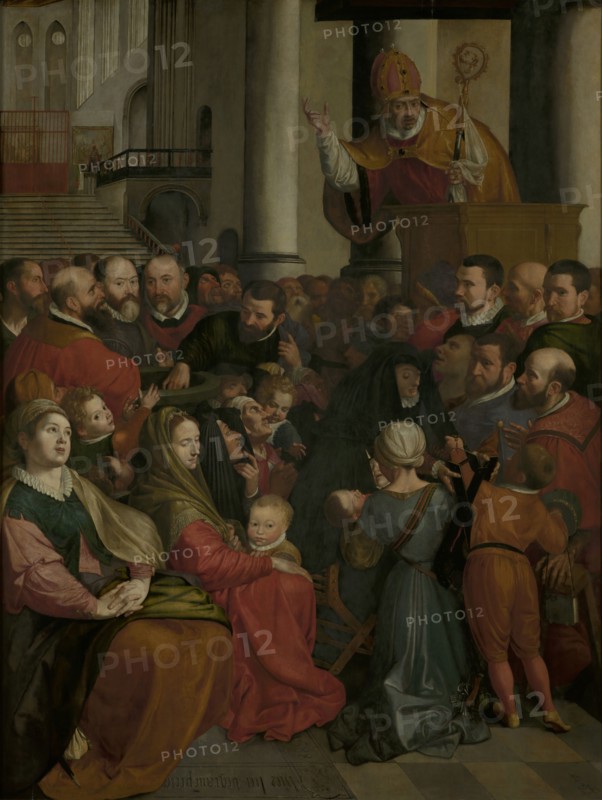 Saint Eligius of Noyon Preaches in Antwerp, 1588. Creator: Ambrosius Francken I.