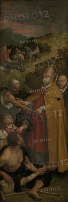 Saint Eligius of Noyon Assists the Lame and Buries the Dead, 1588. Creator: Ambrosius Francken I.