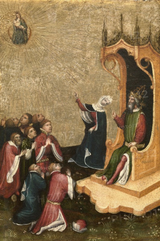 Augustus and the Tiburtine Sibyl, 14th century. Creator: Anon.