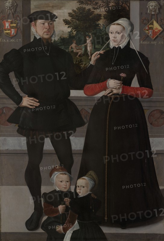 Thomas Gerritszn Doesburch and Claesje Hendricksdr Roeclaes with their Daughters, 1559. Creator: Anon.