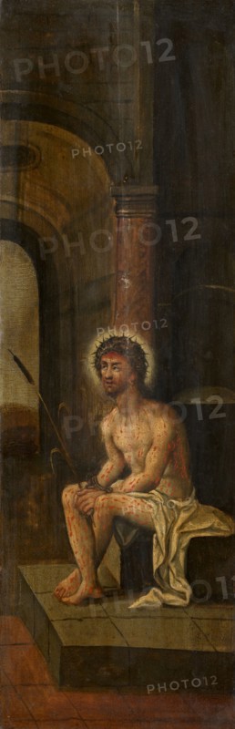 Christ Sitting on the cold Stone, 17th century. Creator: Anon.