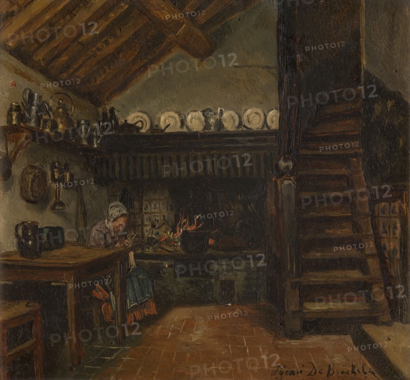 Kitchen, 1865-1870. Creator: Henri Jean Augustin de Braekeleer.