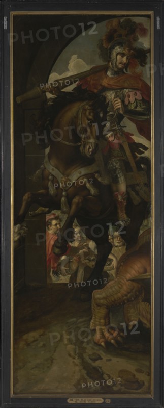 Saint George and the Princess of Silene Return to the City with the Vanquished Dragon, 1590. Creator: Martin de Vos.