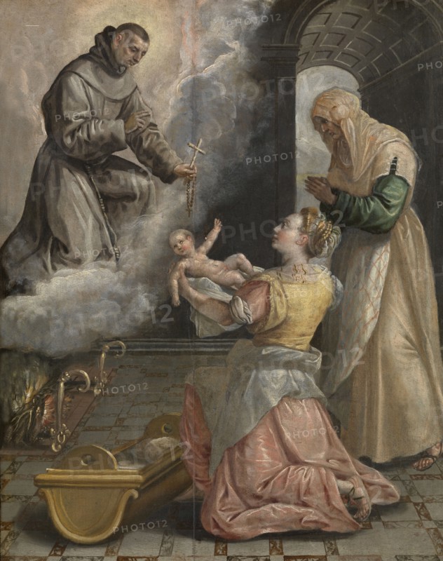 Saint Didacus Brings the Stillborn Girl to Life, c1560-1600. Creator: Martin de Vos.
