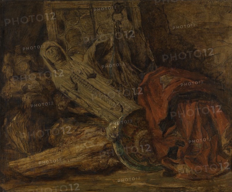 Still Life with Sculpture, c1870s. Creator: Willem Linnig II.