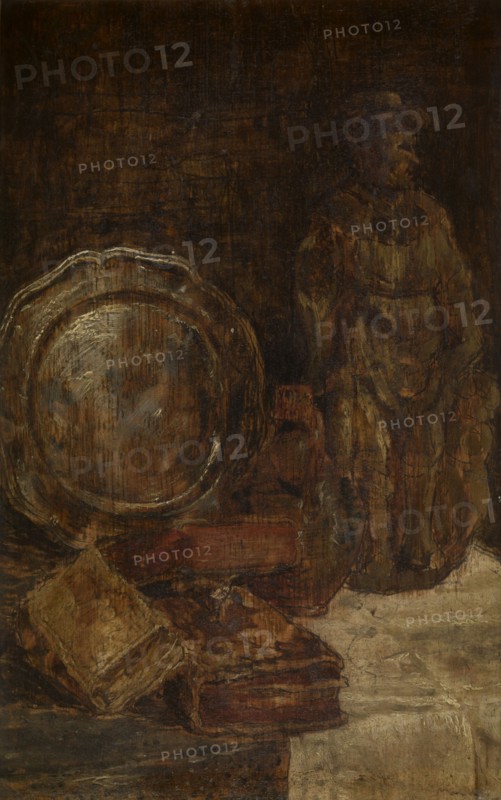 Still Life with Pewter Dish, 1870. Creator: Willem Linnig II.