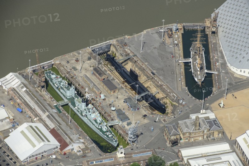 HMS Cavalier, HMS Gannet and HM Submarine Ocelot at The Historic Dockyard Chatham, Medway, 2024. Creator: Damian Grady.