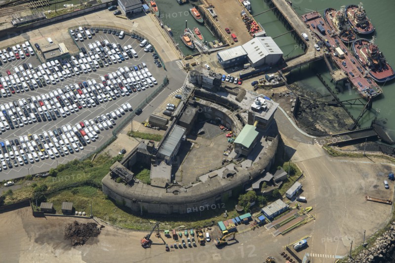 Garrison Point Fort, a coastal fort constructed in 1872, part of Sheerness defences, Kent, 2024. Creator: Damian Grady.