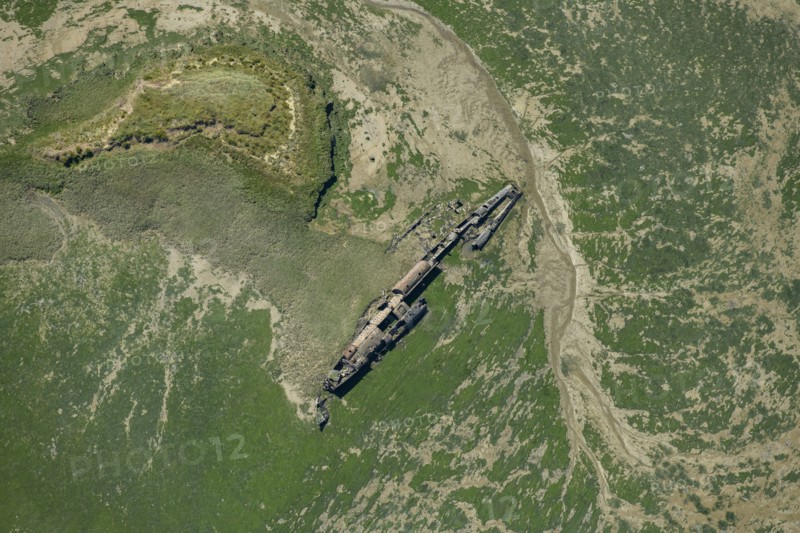 The remains of a surrendered First World War German submarine in Stoke Saltings, Medway, 2024. Creator: Damian Grady.