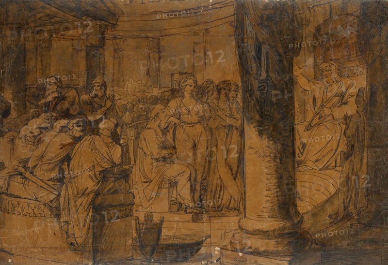 Homer Reciting his Poetry to the Greeks (or Homer enthroned before an assembly), February 1777. Creator: James Jefferys.