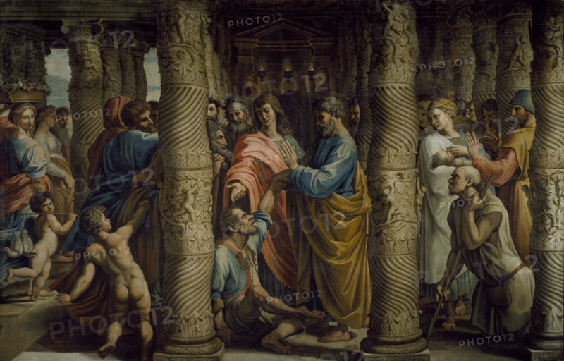 Peter and John curing the Lame Man, 1729-31. Creator: Sir James Thornhill.