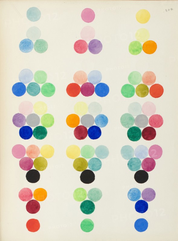 Coloured Plate representing sections at right angles with the tertiary cross axes, 1868. Creator: William Benson.