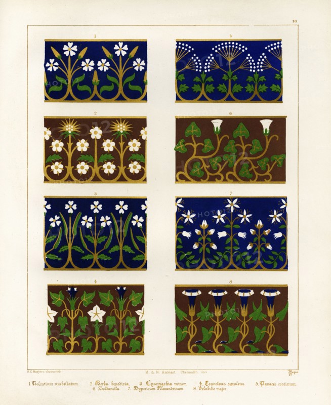Floriated ornament: a series of thirty-one designs by Augustus Welby Pugin, architect..., 1849. Creator: H C Maguire.