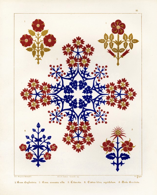 Floriated ornament: a series of thirty-one designs by Augustus Welby Pugin, architect..., 1849. Creator: H C Maguire.