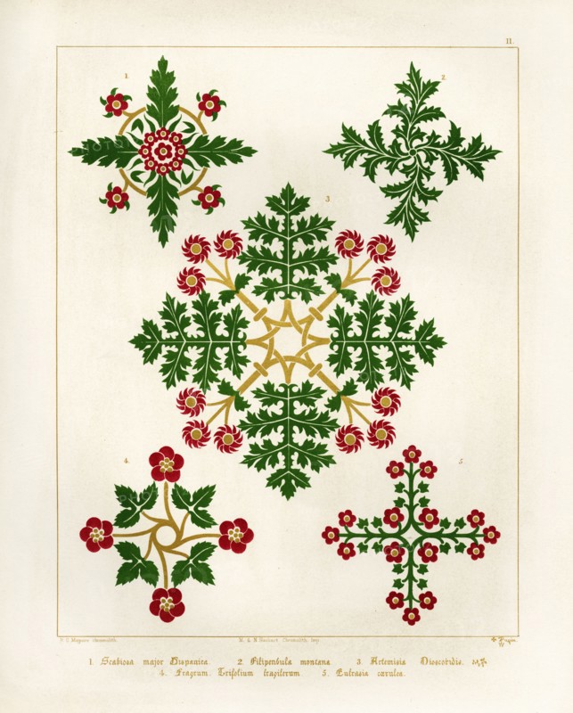 Floriated ornament: a series of thirty-one designs by Augustus Welby Pugin, architect..., 1849. Creator: H C Maguire.