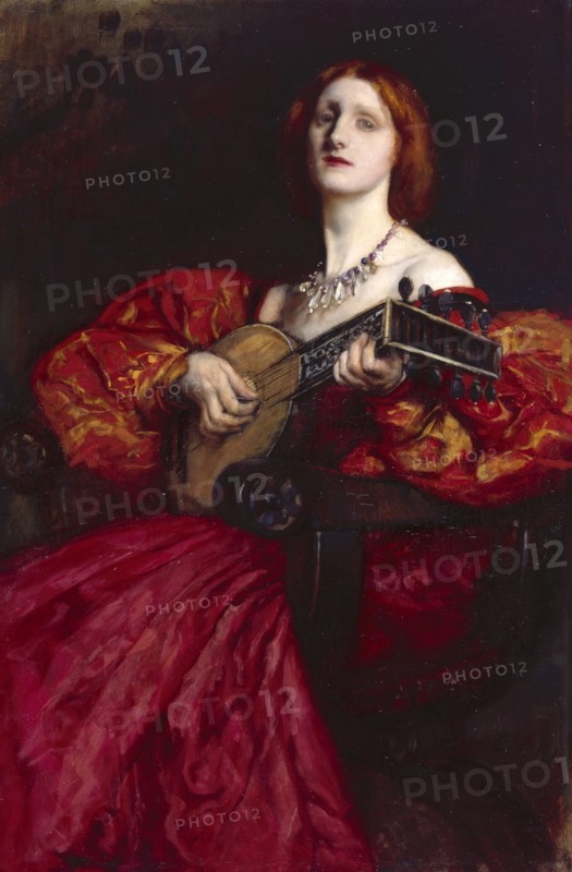 A Lute Player, 1899. Creator: Edwin Austin Abbey.