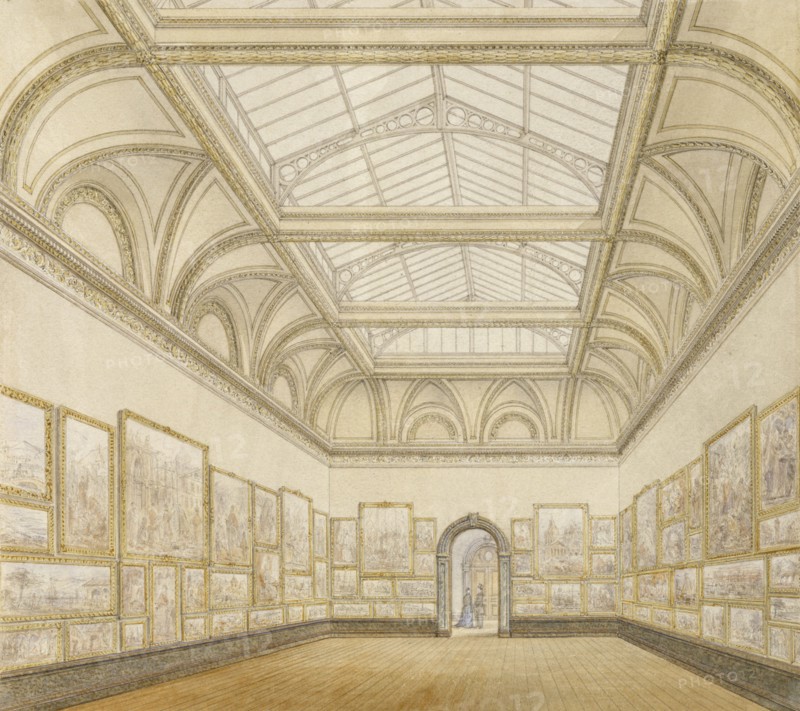 Design for Gallery III, Burlington House, Piccadilly, Westminster, London: perspective..., c1866-67. Creator: Sydney Smirke.