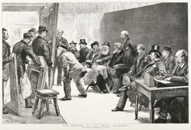 The Opening of the Royal Academy - The Selecting Committee at Work, 1887. Creator: Unknown.