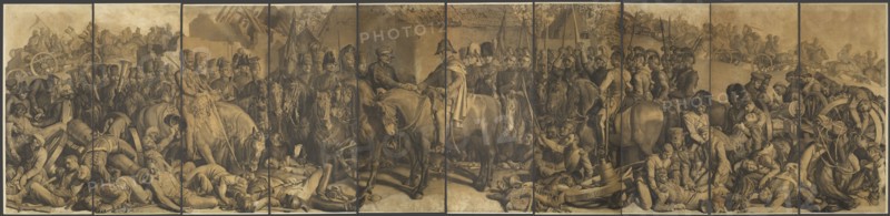 Cartoon for 'The Meeting of Wellington and Blücher After the Battle of Waterloo', March, 1858. Creator: Daniel Maclise.