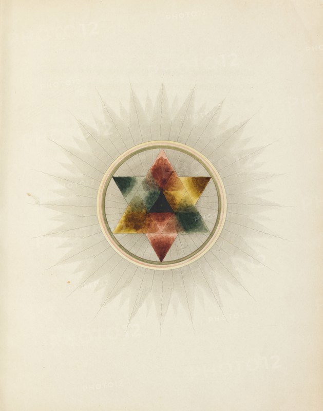 Diagram of tertiary colour harmonies, 1817.  Creator: George Field.