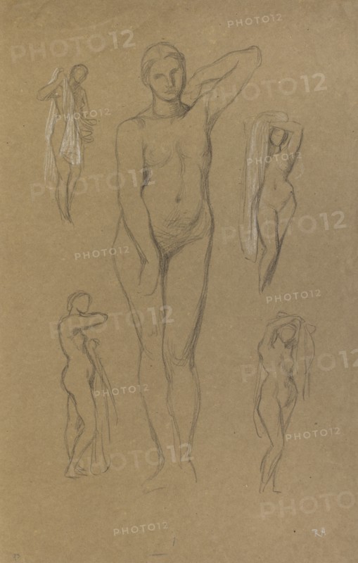 Figure studies, possibly for 'Arcadia', c1860s. Creator: George Frederick Watts.